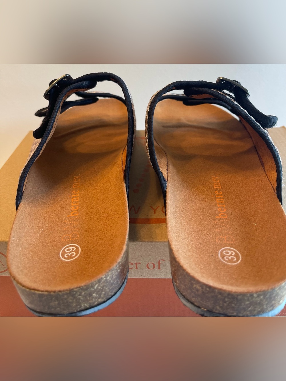 NIB BERNIE MEV SUNSET NUDE METALLIC SLIDE SANDAL WOVEN ADJUSTABLE VELCRO STRAPS - Picture 11 of 14